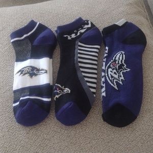 3 pair Ravens ankle socks.. Mens never worn